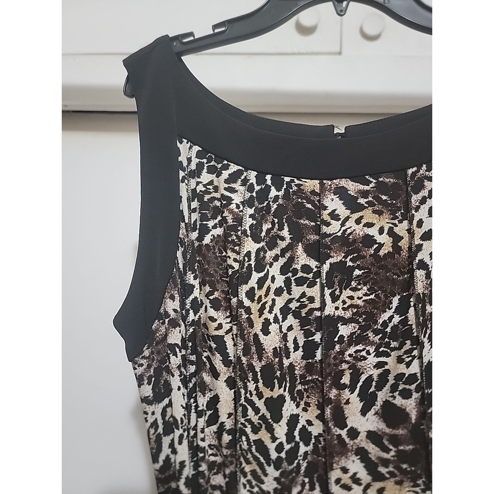 Glamour Collection Animal Print Leopard Dressy Dress Size 16 - Picture 2 of 9